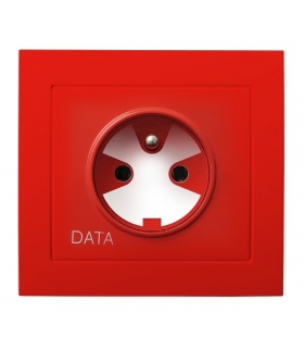 KIER GP-1WZK/22 Gniazdo pojedyncze z uziemieniem DATA z kluczem uprawniającym, CZERWONY