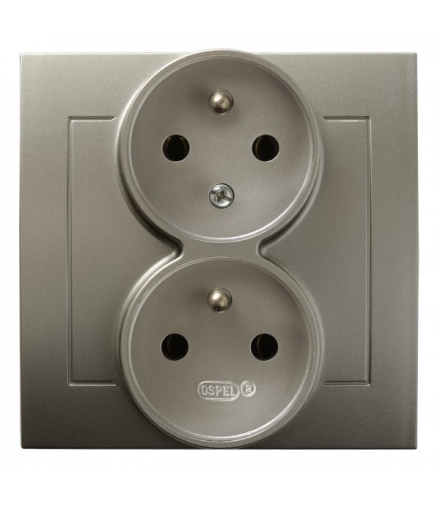 KIER GP-2WC/45 Gniazdo podwójne z uziemieniem z funkcją niezamienności faz, SATYNA LIGHT