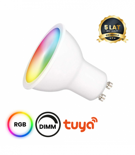 Żarówka LED Wi-FI GU10 5W Smart Tuya RGB+CCT+DIM Eko-Light EKSM6673