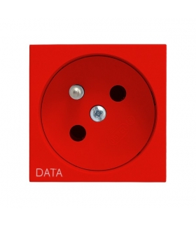 OSPEL45 GK-1ZD/22 Gniazdo pojedyncze z uziemieniem DATA , CZERWONY