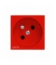 OSPEL45 GK-1ZD/22 Gniazdo pojedyncze z uziemieniem DATA , CZERWONY