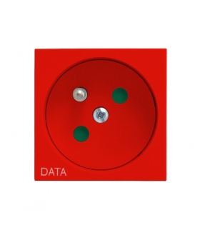 OSPEL45 GK-1ZDP/22 Gniazdo pojedyncze z uziemieniem DATA z przesłonami torów prądowych, CZERWONY