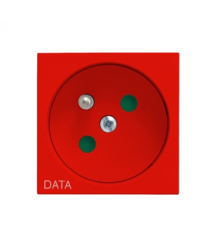 OSPEL45 GK-1ZDP/22 Gniazdo pojedyncze z uziemieniem DATA z przesłonami torów prądowych, CZERWONY