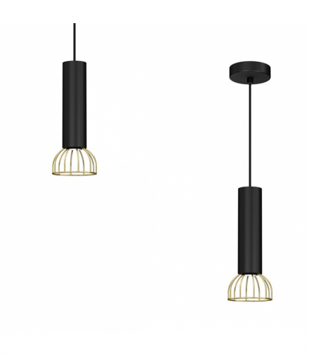 Lampa wisząca DANTE Black/Gold 1x mini GU10 Milagro MLP7248