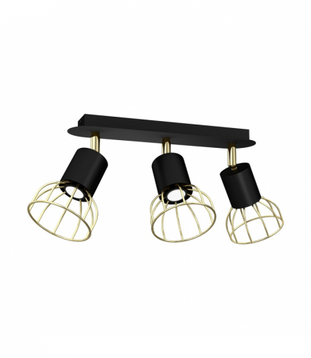 Lampa sufitowa DANTE Black/Gold 3x mini GU10 Milagro MLP7246