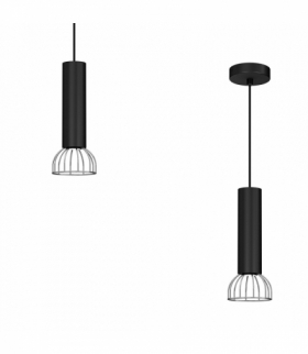 Lampa Wisząca DANTE BLACK/SILVER 1x mini GU10 Milagro MLP7359