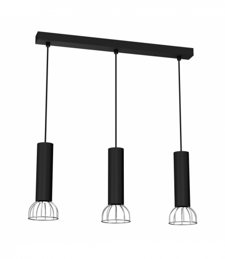 Lampa Wisząca DANTE BLACK/SILVER 3x mini GU10 Milagro MLP7360