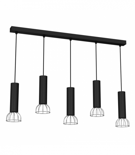 Lampa Wisząca DANTE BLACK/SILVER 5x mini GU10 Milagro MLP7361