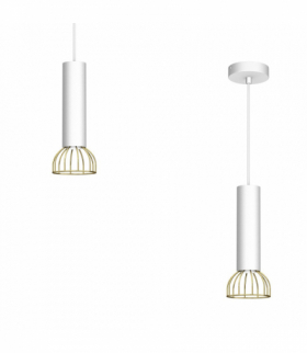 Lampa wisząca DANTE White/Gold 1x mini GU10 Milagro MLP7254