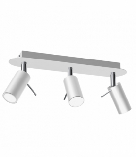 Lampa sufitowa PRESTON WHITE/CHROME 3x mini GU10 Milagro MLP7616