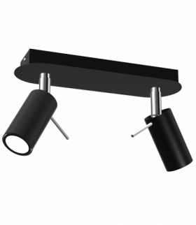 Lampa sufitowa PRESTON BLACK/CHROME 2x mini GU10 Milagro MLP7619