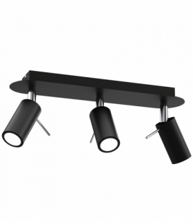 Lampa sufitowa PRESTON BLACK/CHROME 3x mini GU10 Milagro MLP7620