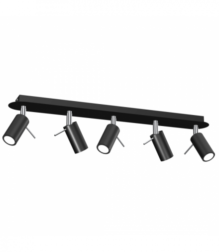 Lampa sufitowa PRESTON BLACK/CHROME 5x mini GU10 Milagro MLP7621