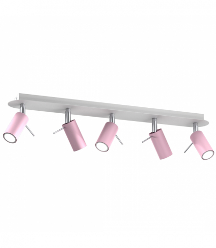 Lampa sufitowa PRESTON PINK/WHITE 5x mini GU10 Milagro MLP7629