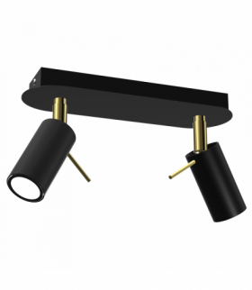 Lampa sufitowa PRESTON GOLD/BLACK 2x mini GU10 Milagro MLP7635