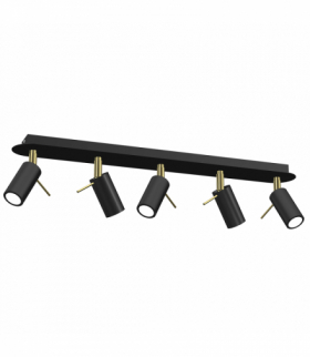 Lampa sufitowa PRESTON GOLD/BLACK 5x mini GU10 Milagro MLP7637