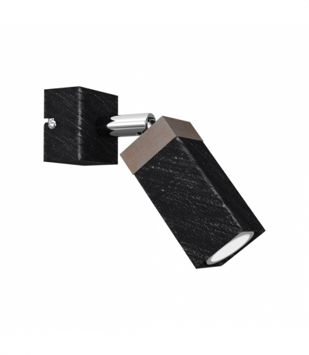 Kinkiet SOLO SAWN BLACK / PATINATED WOOD 1x mini GU10 Milagro MLP7472