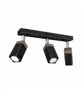 Lampa sufitowa SOLO SAWN BLACK / PATINATED WOOD 3x mini GU10 Milagro MLP7473