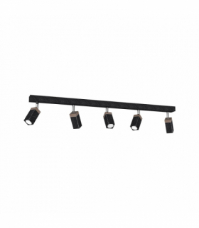 Lampa sufitowa SOLO SAWN BLACK / PATINATED WOOD 5x mini GU10 Milagro MLP7474