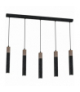 Lampa wisząca SOLO SAWN BLACK / PATINATED WOOD 5x mini GU10 Milagro MLP7471