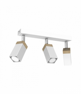 Lampa sufitowa SOLO SAWN WHITE / PATINATED WOOD 3x mini GU10 Milagro MLP7479