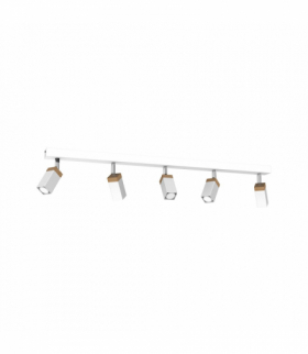 Lampa sufitowa SOLO SAWN WHITE / PATINATED WOOD 5x mini GU10 Milagro MLP7480