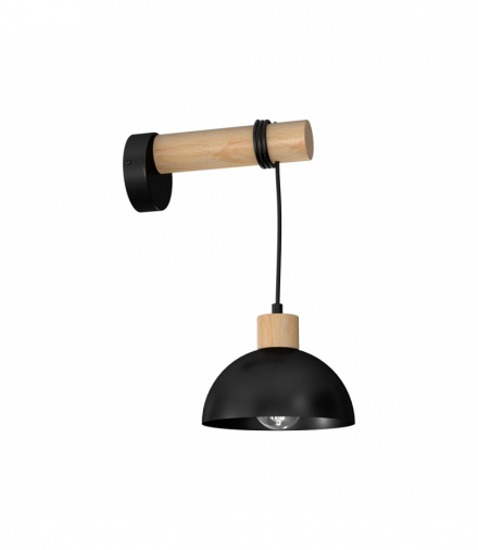 Kinkiet ERIK Black/Wood 1XE27 Milagro MLP7224