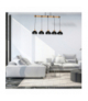Lampa wisząca ERIK Black/Wood 5xE27 Milagro MLP7227