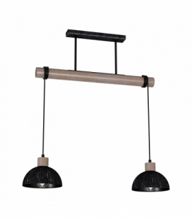 Lampa wisząca ERIK Sawn black/Patinated wood 2XE27 Milagro MLP7639