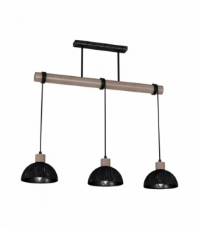Lampa wisząca ERIK Sawn black/Patinated wood 3XE27 Milagro MLP7640