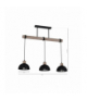 Lampa wisząca ERIK Sawn black/Patinated wood 3XE27 Milagro MLP7640