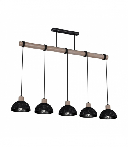 Lampa wisząca ERIK Sawn black/Patinated wood 5XE27 Milagro MLP7641