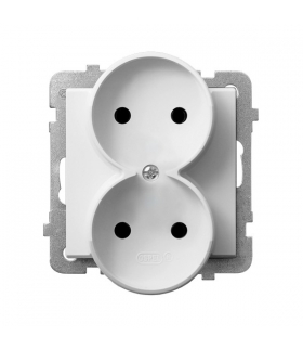 SONATA GP-2RR/m/00 Gniazdo podwójne , BIAŁY