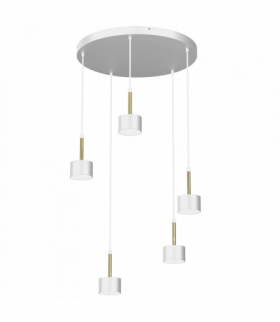 Lampa wisząca ARENA WHITE/GOLD 5xGX53 Milagro MLP7757