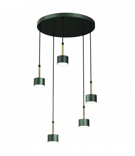 Lampa wisząca ARENA GREEN/GOLD 5xGX53 Milagro MLP7769