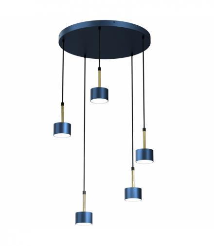 Lampa wisząca ARENA BLUE/GOLD 5xGX53 Milagro MLP7775