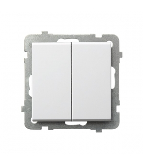 SONATA ŁP-17R/m/00 Łącznik podwójny zwierny (przycisk odbijający), BIAŁY