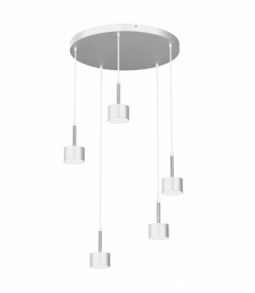 Lampa wisząca ARENA WHITE/SILVER 5xGX53 Milagro MLP7781