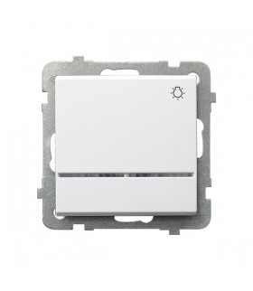 SONATA ŁP-5RS/m/00 Łącznik zwierny "światło" z podświetleniem pomarańczowym, BIAŁY