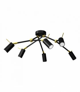 Lampa sufitowa IRIS Black/Gold 6x mini GU10 Milagro MLP7271