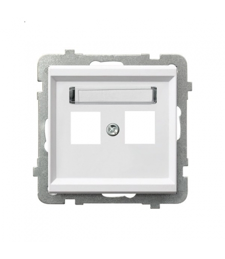 SONATA GPK-2R/p/00 Obudowa gniazda podwójnego typu Keyston prosta, BIAŁY