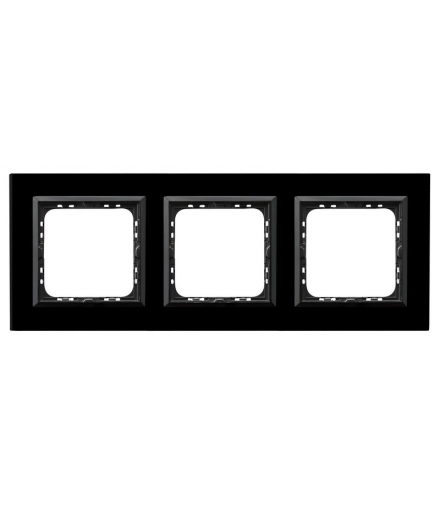 SONATA R-3RGC/32/25 Ramka potrójna , CZARNE SZKŁO