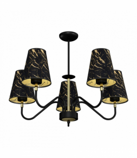 Lampa wisząca HERMES Black/Gold 5xE27 Milagro MLP7282