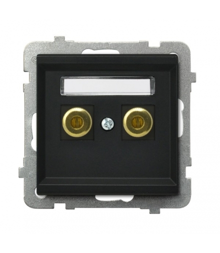 SONATA GGN-1R/m/33 Gniazdo głośnikowe pojedyncze , CZARNY METALIK