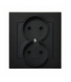 SONATA GP-2R/33 Gniazdo podwójne , CZARNY METALIK