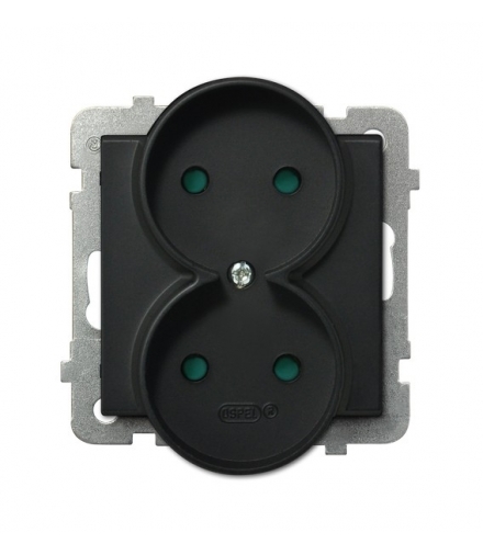 SONATA GP-2RR/m/33 Gniazdo podwójne , CZARNY METALIK