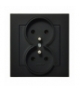 SONATA GP-2RZ/33 Gniazdo podwójne z uziemieniem , CZARNY METALIK