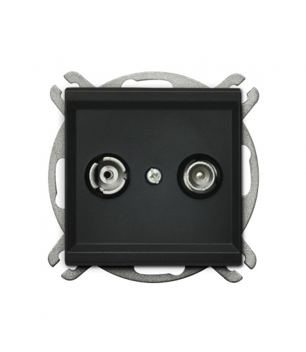 SONATA GPA-RK/m/33 Gniazdo RTV końcowe , CZARNY METALIK