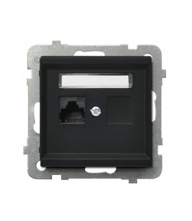 SONATA GPK-1R/K/m/33 Gniazdo komputerowe pojedyncze, kat. 5e MMC, CZARNY METALIK