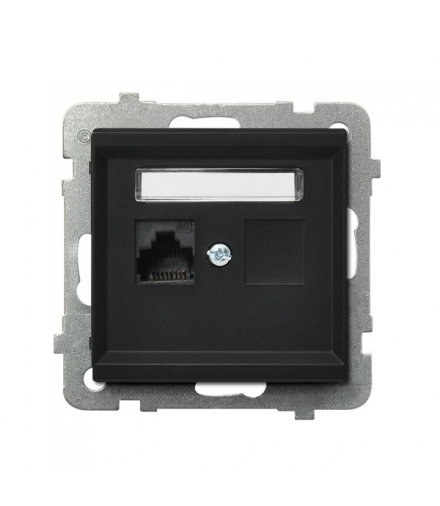 SONATA GPK-1R/K/m/33 Gniazdo komputerowe pojedyncze, kat. 5e MMC, CZARNY METALIK